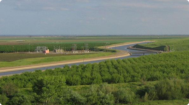 River Running Through Farm Land